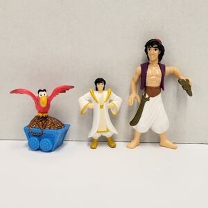 Vintage Disney Aladdin Toy 3 Piece Toy Lot Aladdin And Lago McDonald's Toy 90s